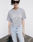 S6-8M1798 T-shirt Cropped con Logo Grigio Melange