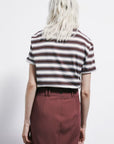 S6-8M1824 T-shirt Righe in Cotone Ivory Brown