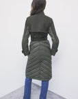 W6-8O0053 Cappotto Trapuntato Nylon/Lana Mysterious Green