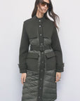 W6-8O0053 Cappotto Trapuntato Nylon/Lana Mysterious Green