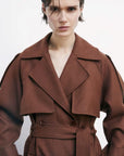 W5-8O0188 Cappotto in Lana Marrone