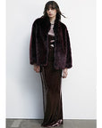W5-8O0197 Giubbotto Fluffy Purple Red Fur