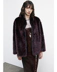 W5-8O0197 Giubbotto Fluffy Purple Red Fur