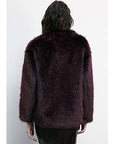 W5-8O0197 Giubbotto Fluffy Purple Red Fur