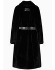 W5-8O0203 Cappotto con Cintura Nero
