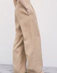 W6-8P0329 Pantaloni Fluidi con Pinces Beige Dou Dou