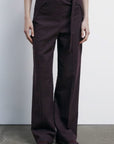 W5-8P0741 Pantalone Fluidi Purple Checked
