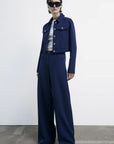W5-8P0759 Pantalone a Palazzo Blu