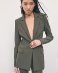W6-8S0087 Blazer Slim in Punto Stoffa Mysterious Green