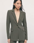 W6-8S0087 Blazer Slim in Punto Stoffa Mysterious Green