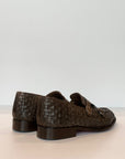 S4-181 Mocassino 2 Fibbie Pelle Intrecciata Birch Man