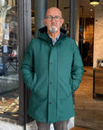 W6-0015 FROST Parka Tech Lungo Cappuccio Verde Bosco Man