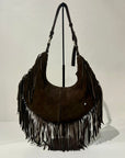 S6-1203 Borsa Hobo Frange Suede Brown 220
