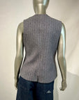 WD4-FD3268 Gilet Striped Denim Gray
