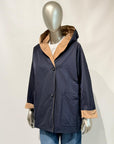 S5-9411 Impermeabile Reversibile in Nylon Memory Blu/Cammello