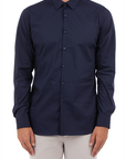 W3-UVAF52 Camicia Slim Blue Man