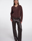 W6-BENTO Cardigan Corto Coffee Roast