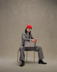 WD5-FD3693 Giacca Slim Long Prince Of Wales Nero Woman