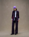 WD5-FD3623 Giacca Doppiopetto Velour Blu/Viola Woman