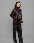 DW5-CYGNI Giubbotto in Pelle Dark Brown Woman