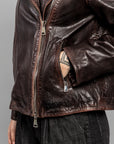 DW5-CYGNI Giubbotto in Pelle Dark Brown Woman