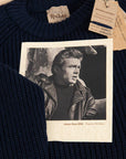 UW4-REBEL Maglia JAMES DEAN Gircollo Blu Notte Man
