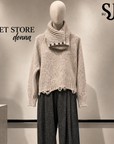 W6-S301 Maglioncino con Collo Staccabile Pomice