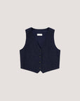 WD5-3779 Gilet Gessato Navy Woman