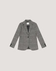 WD5-FD3693 Giacca Slim Long Prince Of Wales Nero Woman