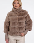 W6-FELINE Giacca Ecopelliccia Mocha Latte