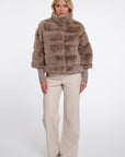 W6-FELINE Giacca Ecopelliccia Mocha Latte