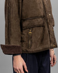 DW5-GLAMIS Giubbotto Burned Suede Verde Alga Woman