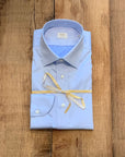 W3-SMTFWG Camicia Slim Wash&Wear Azzurra Man