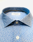 S4-QKQN5W Camicia Regular Fantasia Foglie Azzurre Man