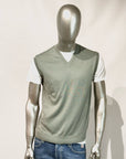 S5-2110 Gilet Scollo V Rasato Salvia Man
