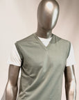 S5-2110 Gilet Scollo V Rasato Salvia Man