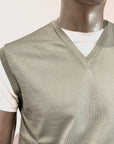 S5-2110 Gilet Scollo V Rasato Salvia Man