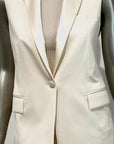 SD5-3417 Giacca Senza Maniche Satin Linen 813 Premium Woman