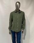 US5- Camicia Pierce Riviera Lino Green Tea Man
