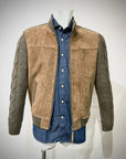 UW5-THAMES KNIT Giubbotto Ibrido Suede Maglia Sesamo/Stone Man