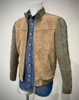UW5-THAMES KNIT Giubbotto Ibrido Suede Maglia Sesamo/Stone Man