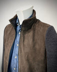 UW5-FRANCIS KNIT Giubbotto Ibrido Suede Maglia Moka/Antracite Man