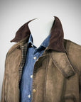 UW5-BALMORAL Giubbotto Burned Suede Verde Alga Man