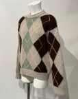 W5-96 Maglia Girocollo Jacquard Rombi Salvia Man
