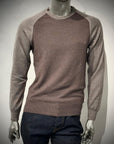 W5-CAMERON Maglia Girocollo Doppio Filato Tortora Man