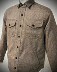 UW5-CPO WOOL PADDED Overshirt Herringbone Brown Man