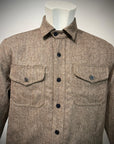 UW5-CPO WOOL PADDED Overshirt Herringbone Brown Man