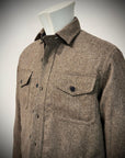 UW5-CPO WOOL PADDED Overshirt Herringbone Brown Man