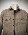 UW5-CPO WOOL PADDED Overshirt Herringbone Brown Man