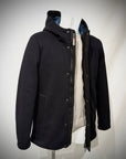 W4-4039 FLEX Parka Knit Tecnico Cappuccio Blu Man
